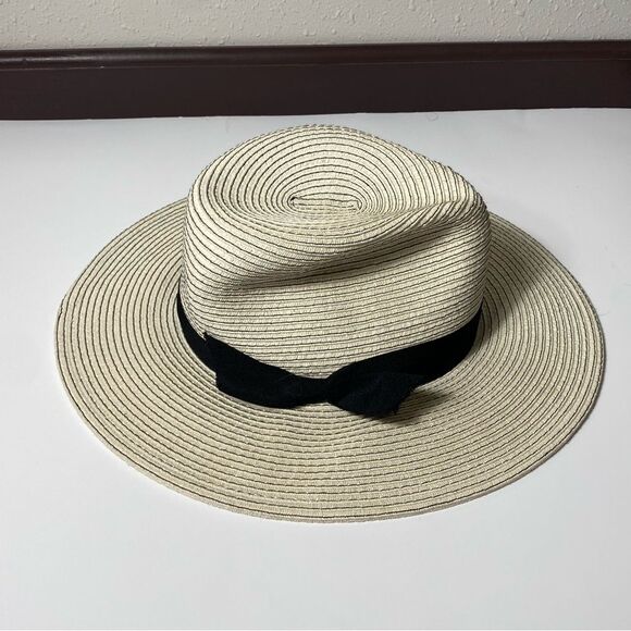Broner Ladies Yacht Club Big Brim Fedora One Size Cream & Black - Picture 5 of 13